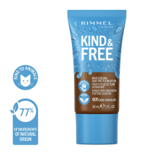 1+1 Gratis: Rimmel KIND & FREE Vegan Foundation 605 Deep Chocolate 30 ml