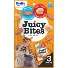 6X Inaba Juicy Bites Kattensnack Vis   Mossel 34 gr