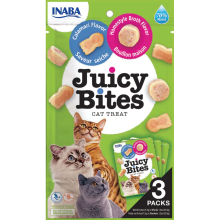 6X Inaba Juicy Bites Kattensnack Bouillon   Inktvis 34 gr