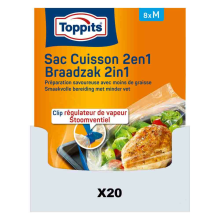 20X Toppits Braad  en Stoomzakken 2 in 1 8 stuks