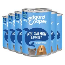 Edgard & Cooper 6x Edgard & Cooper Blik Vers Vlees Hondenvoer Zalm   Kalkoen 400 gr