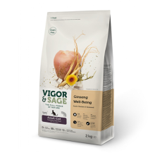 Vigor & Sage 4x Vigor & Sage Kattenvoer Well Being Ginseng 2 kg