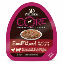 12X Wellness Core Hondenvoer Small Savoury Medleys Kip   Rund 85 gr