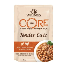 24X Wellness Core Kattenvoer Tender Cuts Kip   Kalkoen 85 gr