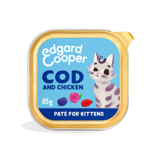 Edgard & Cooper Edgard & Cooper Kattenvoer Kitten Pate Kabeljauw   Kip 85 gr