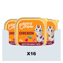 Edgard & Cooper 16x Edgard & Cooper Kattenvoer Adult Pate Kip 85 gr