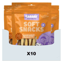 10X Braaaf Hondensnack Twisted Sandwich Kip   Vis 85 gr