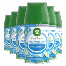 6X Air Wick Freshmatic Automatische Spray Luchtverfrisser Navulling Pure Fresh Lentedauw 250 ml
