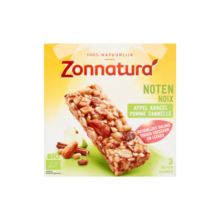 6X Zonnatura Noten Reep Appel Kaneel Biologisch 3 x 25 gr