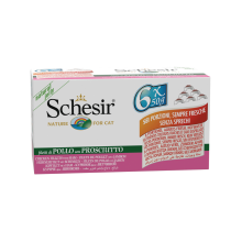 Schesir Kattenvoer Kipfilet   Ham 6 x 50 gr