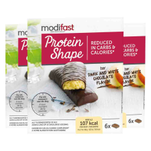 3X Modifast Protein Shape Reep Pure & Witte Chocolade 6 x 31 gr