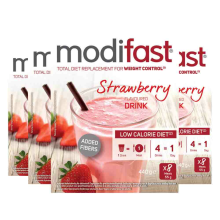 4X Modifast Weight Control Milkshake Aardbei 8 x 55 gr