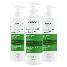 3X Vichy Dercos Anti Roos Shampoo Droog Haar 390 ml