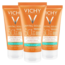 Siemens 3x Vichy Capital Soleil Fluweelachtige Crème SPF 50+ Gezicht 50 ml