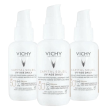 3X Vichy Capital Soleil UV Age Dagelijkse SPF 50+ Getint 40 ml