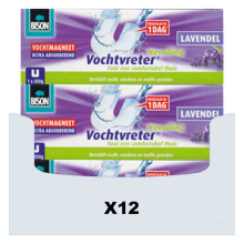 12X Bison Vochtvreter Vochtmagneet Lavendel 450 gr