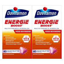 2X Davitamon Energie Boost Bosvruchten 40 kauwtabletten