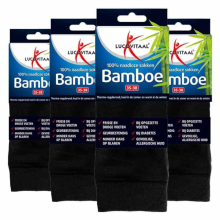 4X Lucovitaal Bamboe Sok Lang Zwart Maat 35 38 1 paar
