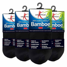 4X Lucovitaal Bamboe Enkelsok Zwart Maat 39 42 1 paar