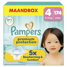 Pampers Premium Protection Luiers Maat 4 (9 14 kg) 174 stuks