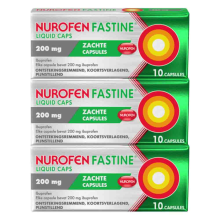 3X Nurofen Fastine Liquid Caps 200 mg 10 capsules