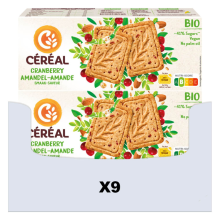 9X Céréal Healthy BIO Koek Cranberry Amandelen 132 gr