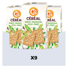 9X Céréal Healthy BIO Koek Kokos Maanzaad 132 gr