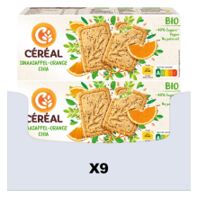 9X Céréal Healthy BIO Koek Sinaasappel Chiazaad 132 gr
