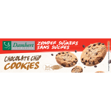 12X Damhert Chocolate Chip Cookies Zonder suikers 90 gr