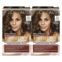 2X L'Oréal Excellence Crème Universal Nudes Permanente Haarkleuring 5U Universeel Lichtbruin