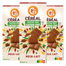 3X Céréal Melkchocolade Tablet Glutenvrij en Lactosevrij 100 gr