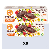 6X Céréal Zachte Koekjes Framboos Delight 140 gr