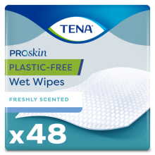 3X TENA Proskin Wet Wipes Plastic Free 32 x 20 cm 48 stuks