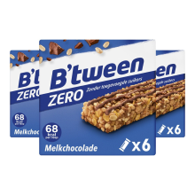 3X Hero B'tween Mueslireep Zero Melkchocolade 6x20gr