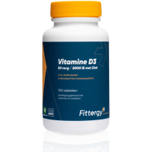 2X Fittergy Supplements Vitamine D3 50mcg Met Zink 100 tabletten