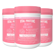 3X Vital Proteins Beauty Collageen Aardbei en Citroen 271 gr