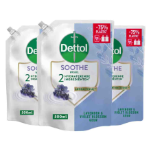 3X Dettol Refill Handzeep Relaxing Lavender 500 ml