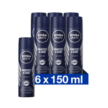 6X NIVEA Men Deodorant Spray Protect & Care 150 ml