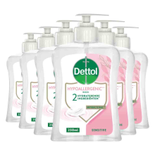 6X Dettol Handzeep Gevoelige Huid 250 ml