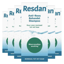 6X Resdan Shampoo Anti Roos Normaal tot Vet Haar 125 ml