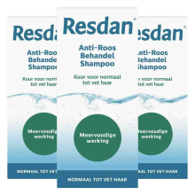 3X Resdan Shampoo Anti Roos Normaal tot Vet Haar 125 ml