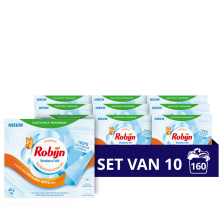 10X Robijn Wasmiddeldoekjes Stralend Wit 16 stuks