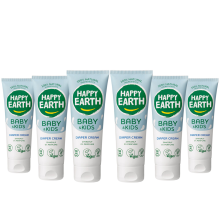 6X Happy Earth Baby & Kids 100% Natuurlijke Zink Billencrème 75 ml