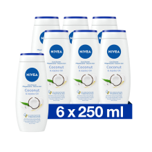 6X NIVEA Soft Care Douchegel Coconut & Jojoba Oil 250 ml