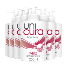 6X Unicura Antibacteriële Handzeep Mild 250 ml