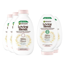 Sangean Garnier Loving Blends Milde Haver   Shampoo 3x 300 ml & Conditioner 2x 250 ml – Pakket