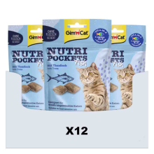 12X GimCat Nutri Pockets Vis met Tonijn 60 gr