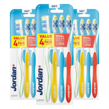 3X Jordan Tandenborstel Total Clean Soft 4 pack 4 stuks