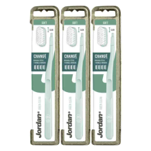 3X Jordan Green Clean Change Tandenborstel Soft 4 stuks