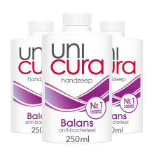 3X Unicura Antibacteriële Handzeep Navulling Balance 250 ml